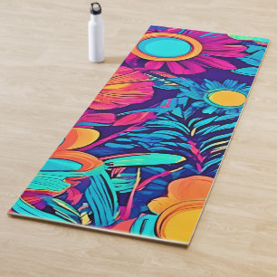 Psychedelic Floral Tapestry Yoga Mat