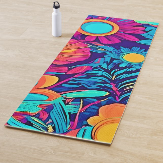 Psychedelic Floral Tapestry Yoga Mat (In Situ)