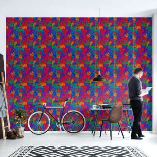 Psychedelic floral Wallpaper