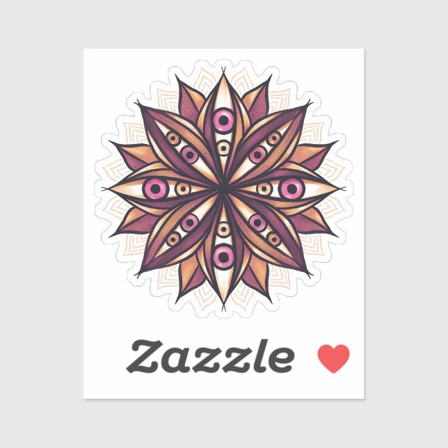 Psychedelic Flower Art with Trippy Creepy Eyes (Sheet)