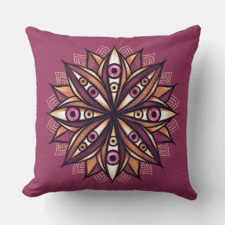 Psychedelic Flower Art with Trippy Creepy Eyes Cushion