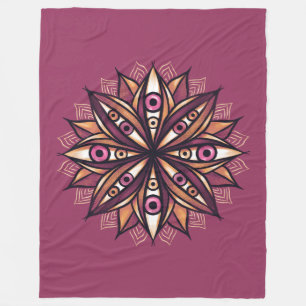 Psychedelic Flower Art with Trippy Creepy Eyes Fleece Blanket