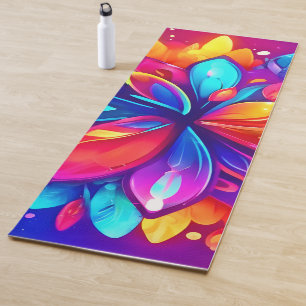 Psychedelic Flower Artwork Yoga Mat