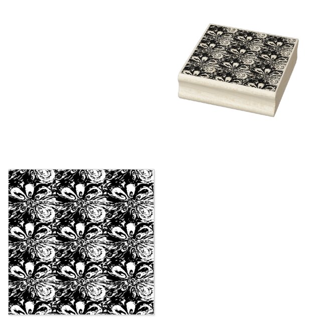 Psychedelic flower rubber stamp (Stamped)