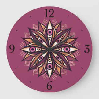 Psychedelic Flower with Trippy Creepy Eyes Large Clock