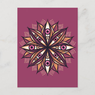 Psychedelic Flower with Trippy Creepy Eyes Postcard