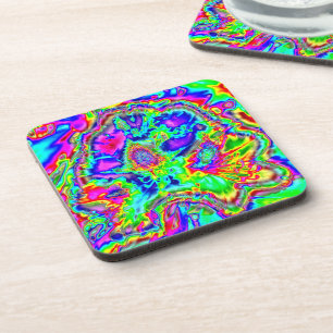 psychedelic flowers 1 coaster