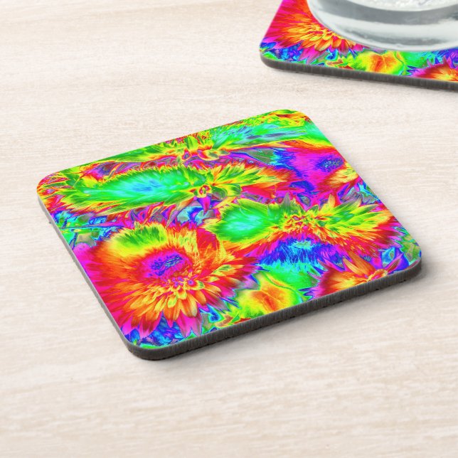 psychedelic flowers 2 coaster (Left Side)