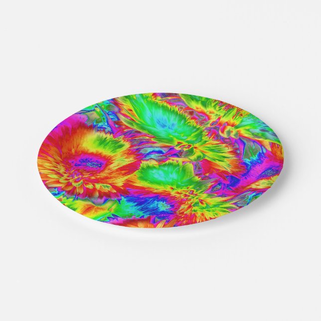 psychedelic flowers 2 paper plate (Angled)