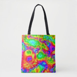 psychedelic flowers 2 tote bag