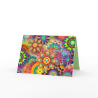 psychedelic flowers greeting card