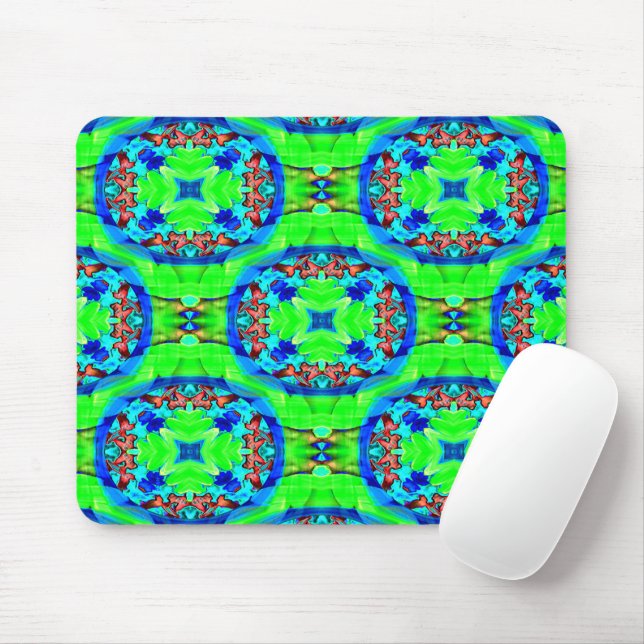 Psychedelic flowers..... mouse mat (With Mouse)