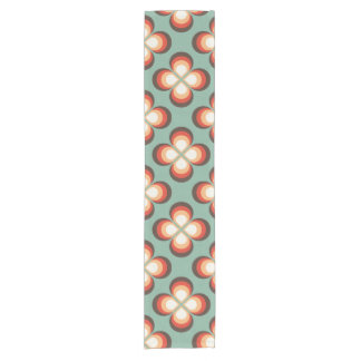 Psychedelic flowers short table runner