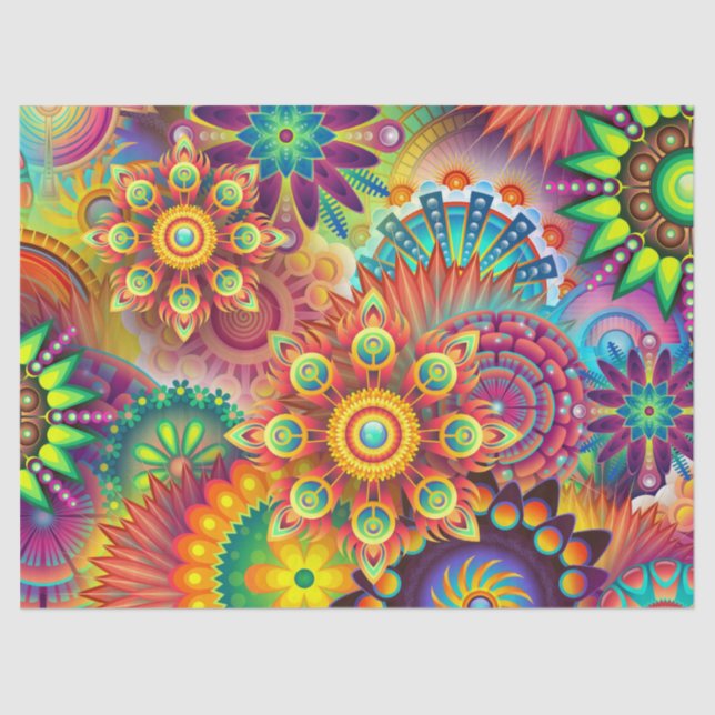 psychedelic flowers tissue paper (Front)