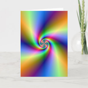 Psychedelic Four Wind Spiral  Greeting Card