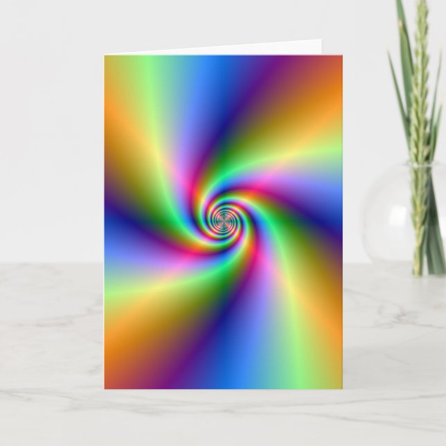 Psychedelic Four Wind Spiral  Greeting Card (Front)