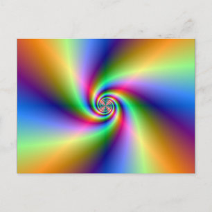 Psychedelic Four Wind Spiral Post Card