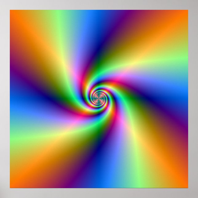 Psychedelic Four Wind Spiral  Poster (Front)