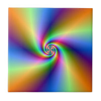 Psychedelic Four Wind Spiral tile