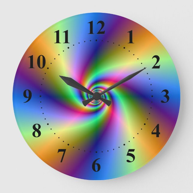 Psychedelic Four Wind Spiral Wall Clock (Front)