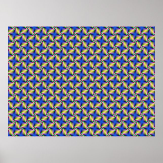 Psychedelic Four Winds Spiral tiled Poster (Front)