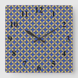Psychedelic Four Winds Spiral tiled Wall Clock