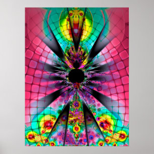 Psychedelic fractal art poster