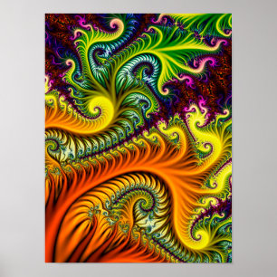 Psychedelic Fractal Art Poster