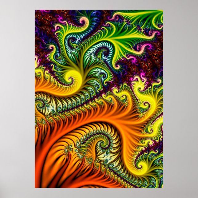 Psychedelic Fractal Art Poster (Front)
