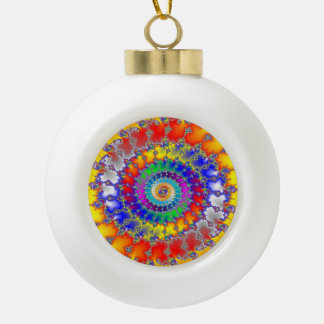 Psychedelic Fractal Ceramic Ball Christmas Ornament