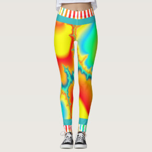 Psychedelic fractal colourful modern leggings