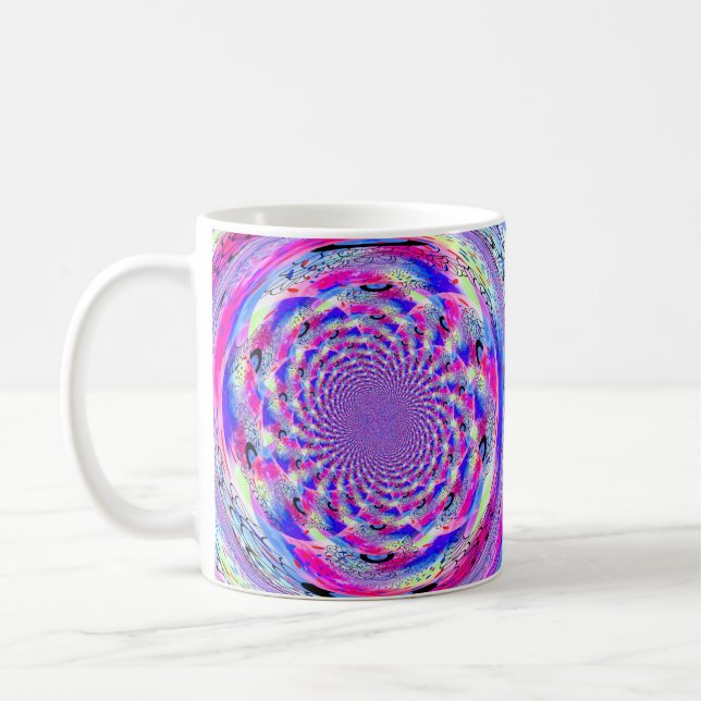 Psychedelic Fractal Design Coffee Mug (Left)