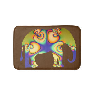 Psychedelic Fractal Elephant Bath Mat