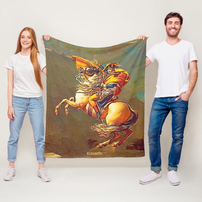 Psychedelic Fractal Famous Napoleon By David Fleece Blanket (In Situ)