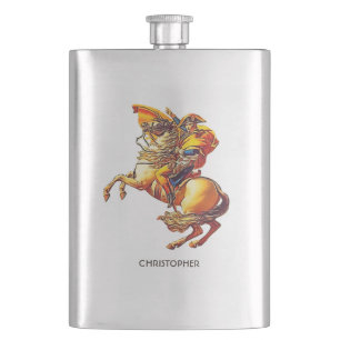 Psychedelic Fractal Famous Napoleon By David Hip Flask