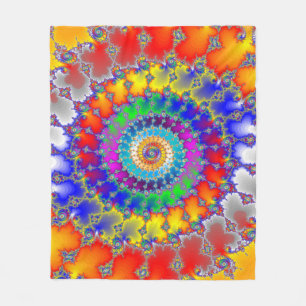 Psychedelic Fractal Fleece Blanket