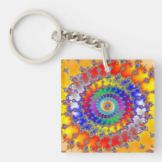 Psychedelic Fractal Key Ring (Front)