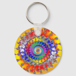 Psychedelic Fractal Key Ring