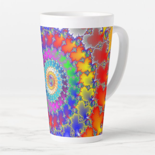 Psychedelic Fractal Latte Mug (Right Angle)