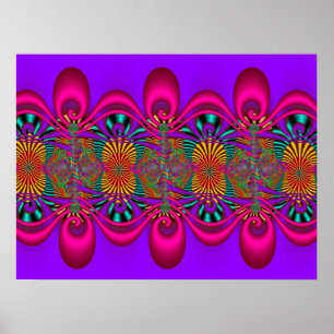Psychedelic Fractal Pattern Poster