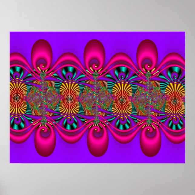 Psychedelic Fractal Pattern Poster (Front)