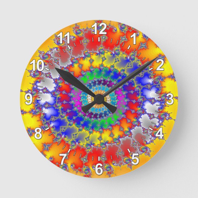 Psychedelic Fractal Round Clock (Front)