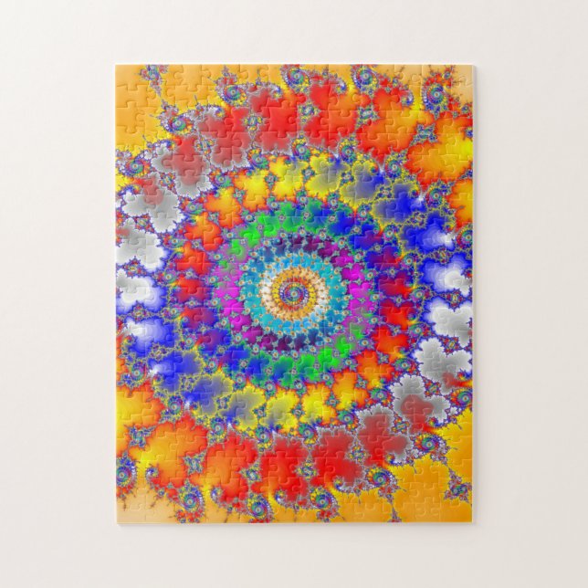 Psychedelic Fractal Spirals Jigsaw Puzzle (Vertical)