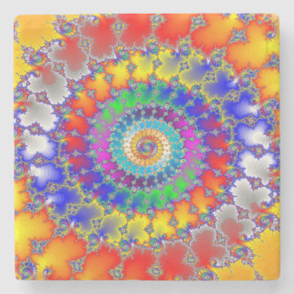 Psychedelic Fractal Stone Coaster