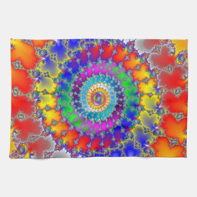 Psychedelic Fractal Tea Towel (Horizontal)