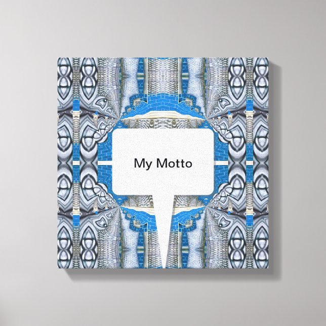 Psychedelic Fun Fractal Pattern & Text Canvas Print (Front)