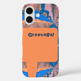 Psychedelic Fun Fractal Pattern & Text iPhone 16 Case