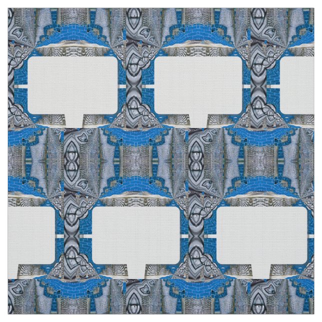 Psychedelic Fun Fractal Pattern & Text Fabric (Swatch)