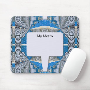 Psychedelic Fun Fractal Pattern & Text Mouse Mat