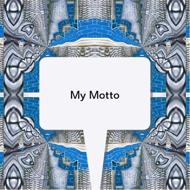 Psychedelic Fun Fractal Pattern & Text Photo Sculpture Decoration (Front)